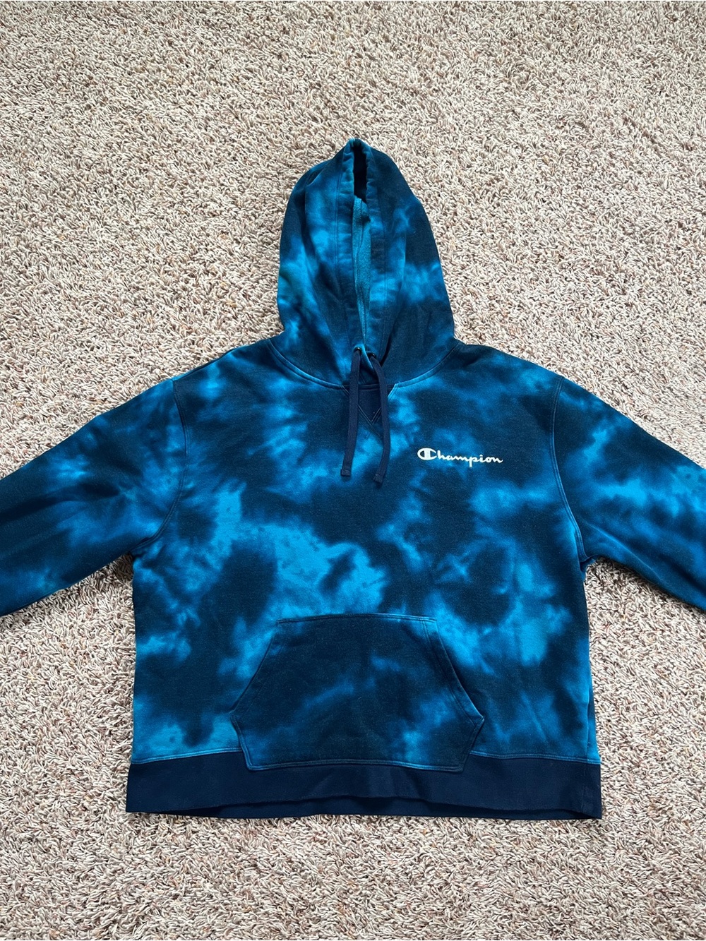 Champion Blue Tie-Dye Hoodie